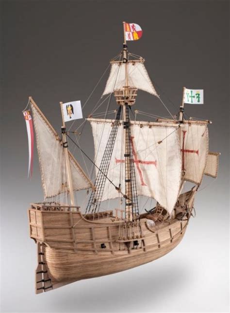 Santa Maria Ship Model Kit Of Christopher Columbus Wooden Natural