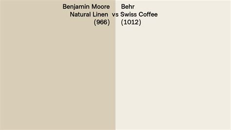 Benjamin Moore Natural Linen 966 Vs Behr Swiss Coffee 1012 Side By