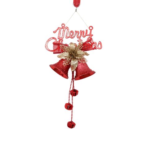 Lsljs Christmas Bell Ornaments Christmas Decorations 13 4 Inch Red Christmas Bell With Flower