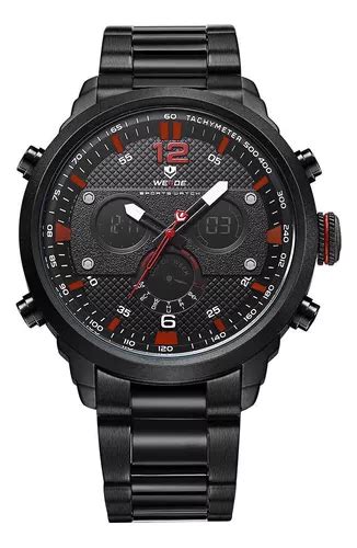 Reloj Weide Anadigi Wh 6303 Para Hombre Negro Y Rojo MercadoLibre