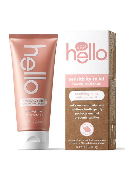 Hello Oral Care Sensitivity Relief Toothpaste For Sensitive Teeth With Fluoride