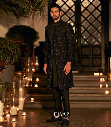 Pakistani Black Sherwani For Men Designer Dress For Wedding 54 OFF