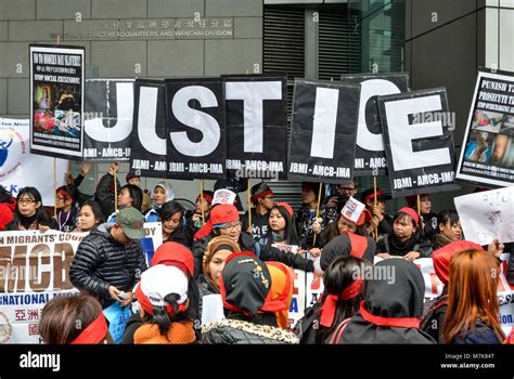 Justice For Erwiana Protest By Migrant Workers Hong Kong Foreign