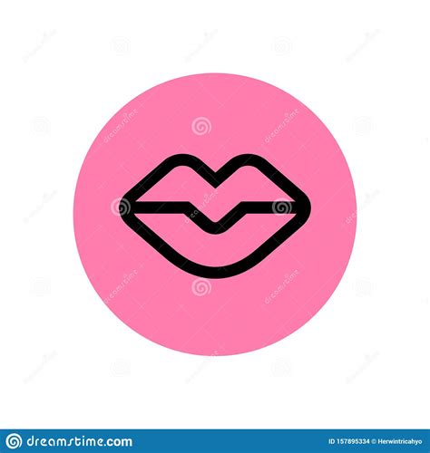 Modern Vector Lips Logo Template In Linear Style Female Lip Icon