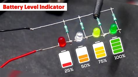 How To Make Battery Level Indicator 12v Battery Level Indicator Youtube