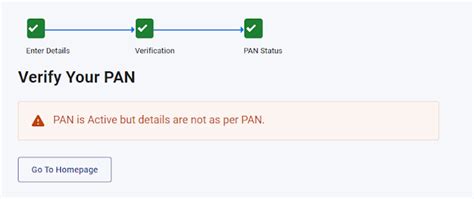 Pan Is Active But Details Are Not As Per Pan Error Income Tax Pan Is