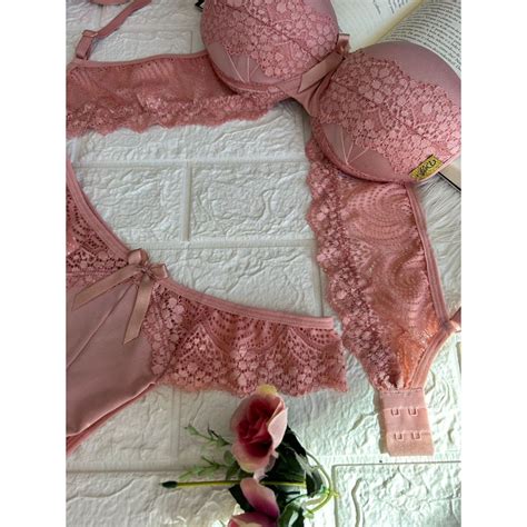 Conjunto Feminino Lingerie Bojo Microfibra De Renda Jane Micro Shopee Brasil