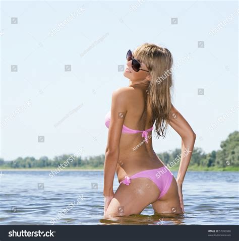 Hot Sexy Blonde Pink Bikini Beach Stock Photo Shutterstock