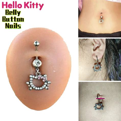 Hello Kitty Belly Button Nails Sexy Piercing Navel Nail Pendant Belly