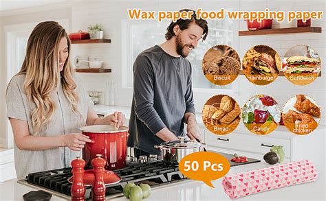 50 PCS Food Grade Wrap Paper Deli Greaseproof Paper Waterproof Wax