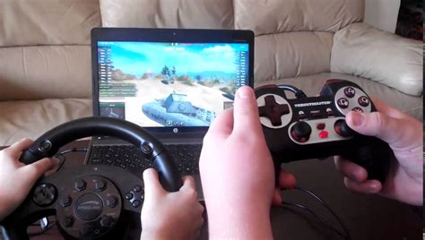 Playing Wot With Ps3 Gamepad And Racing Wheel Together World Of Joysticks Emulator Youtube