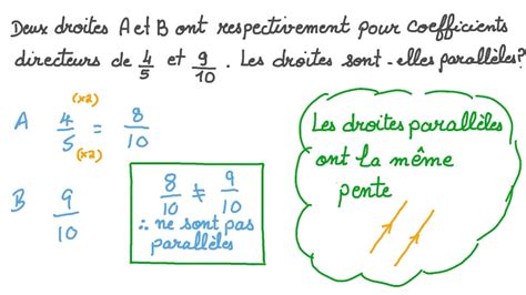 Vidéo question Déterminer si deux droites sont parallèles Nagwa