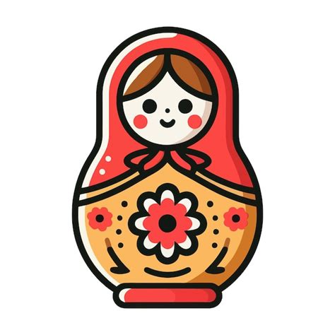 Premium Vector | Cartoon matryoshka flat vector icon