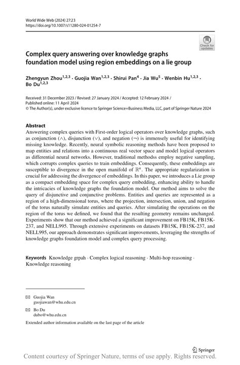 Complex Query Answering Over Knowledge Graphs Foundation Model Using