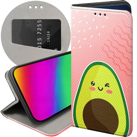 ETUI Z KLAPKĄ DO SAMSUNG GALAXY A42 5G WZORY AWOKADO AVOCADO OWOC