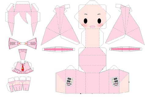 Sakura Miku Chibi Papercraft Template By Puellamagikazumi On Deviantart