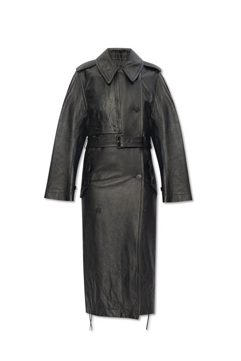 Balenciaga Leather Trench Coat Womens Clothing Vitkac