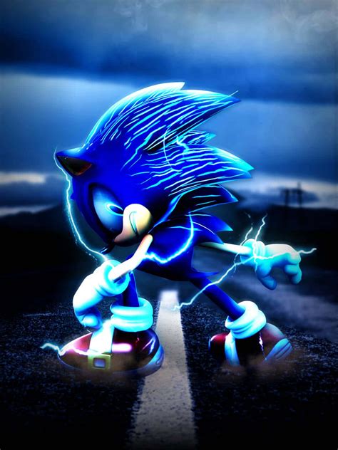 Download Modern Sonic Speeding Through The City Wallpaper