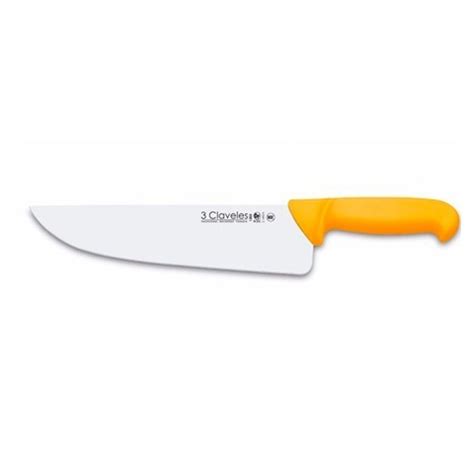 Cuchillo Cabo Amarillo Carnicero Ancho Cm Claveles