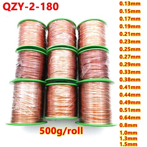 500g Roll 0 13mm 1 5mm Qzy 2 180 Magnet Wire Enameled Copper Winding