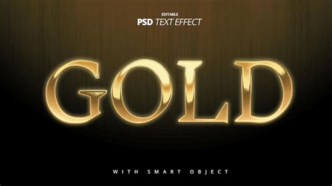 Premium Psd Gold Luxury Simple Elegant 3d Realistic Text Effect