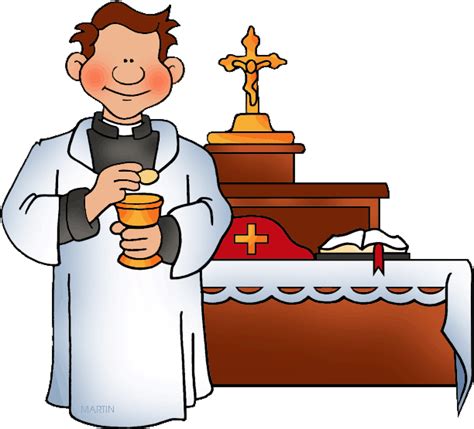 Priest Baptism Clip Art Sacrament Of Eucharist Cartoon Png Download Large Size Png Image