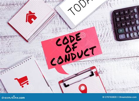 Writing Displaying Text Code Of Conduct Concept Meaning Ethics Rules