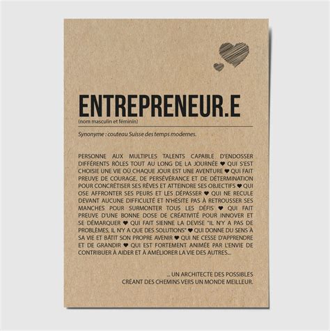 Carte définition entrepreneur personnalisable happywesisters