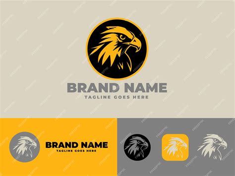 Premium Vector | Eagle logo design for company brand yellow and black