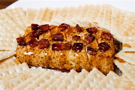 Hot Honey Smoked Cream Cheese Topped With Crispy Bacon Smoked BBQ Source