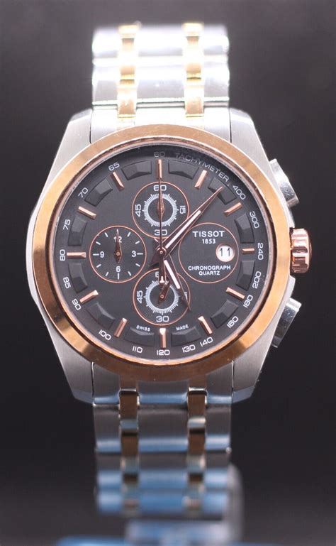 Tissot Couturier Tachymeter Chronograph Black Dial Quartz Movement Mens Watch Cedea Seafood