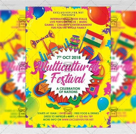 Multicultural Festival Flyer Club A5 Template