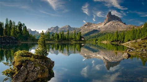 Fond d écran des arbres paysage Montagnes Lac eau Roche la