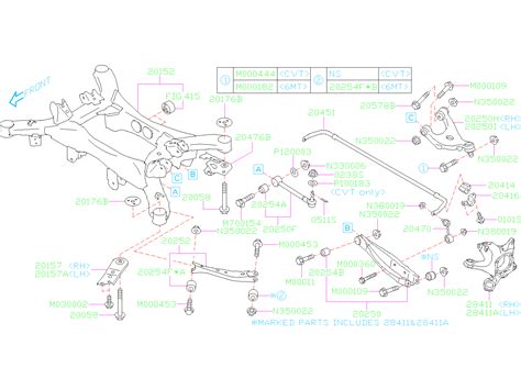 2022 Subaru WRX 2 4L CVT BASE EYESIGHT Suspension Subframe Crossmember