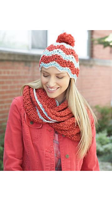 Ravelry Ripple Hat And Cowl Set Hat Pattern By Bernat Design Studio