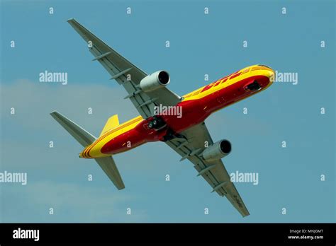 Dhl Air Boeing 757 G Bmrd Cargo Transport Jet Plane Flying At An