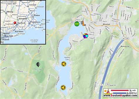 Boston Kayaker Kayaking On Highland Lake In Winsted Ct