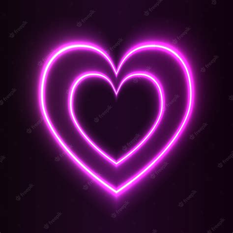 Premium Vector Neon Hearts On Black Background Ideal For Decorations