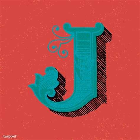 Download Premium Vector Of Capital Letter J Vintage Typography Style By