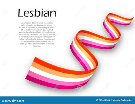 Waving Ribbon Or Banner With Lesbian Pride Flag Stock Vector Illustration Of Diversity
