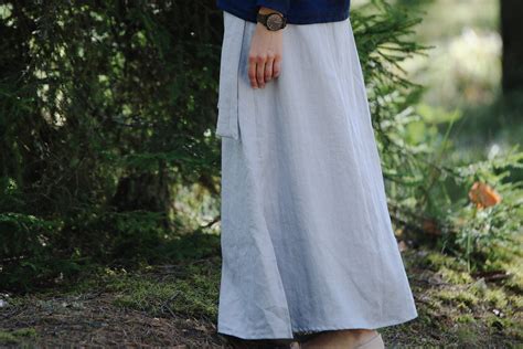 Linen Long Wrap Skirt Evelina Linen Wrap Skirt Full Length Etsy