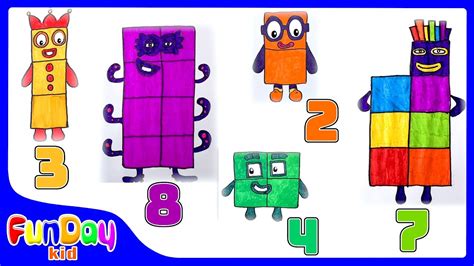 How to Draw the Numberblocks 1 To 10 | Easy Art for Toddlers & Kids ...
