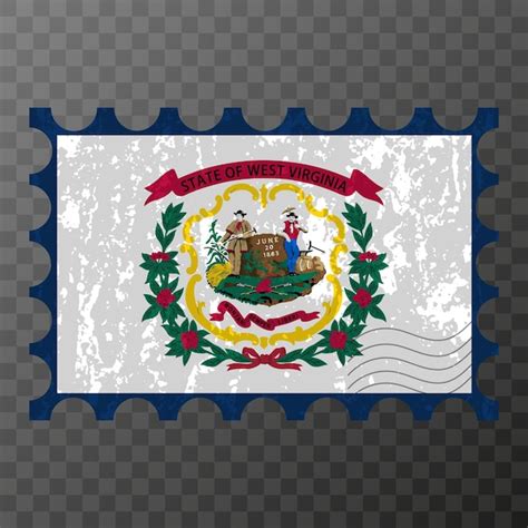 Premium Vector Postage Stamp With West Virginia State Grunge Flag