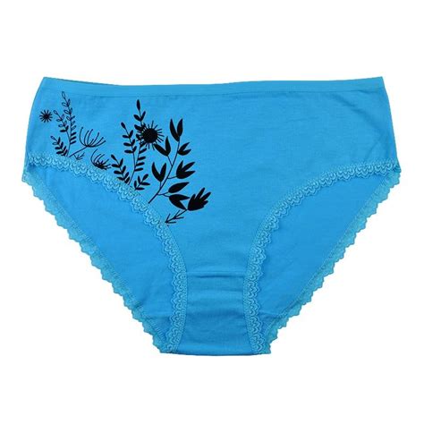 Buy Woman Underwear Plus Size Cotton Mid Waist Floral Sexy Lace Mothers Ladies Panties Briefs