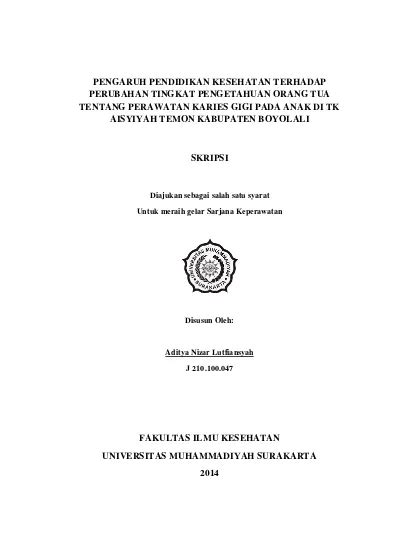 PENGARUH PENDIDIKAN KESEHATAN TERHADAP PERUBAHAN TINGKAT PENGETAHUAN