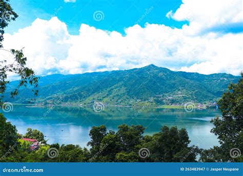 Phewa Fewa Lake And Pokhara City Nepal Stock Image Image Of Natural