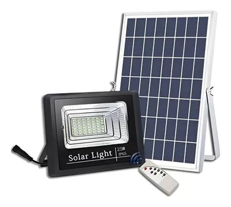 Reflector Led Con Panel Solar 25w Exterior Control Remoto Envío gratis