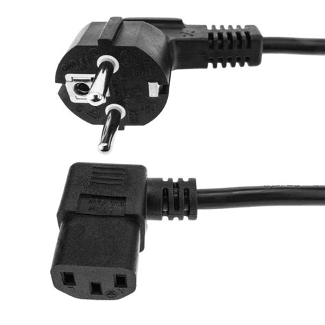 Bematik Cable de Alimentación Eléctrico IEC 60320 C13 Acodado a Schuko