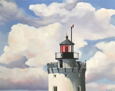 Spring Point Lighthouse, Oil Painting, Original Art, Maine Lighthouse ...