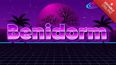 Benidorm Fuente Retro Morada Generador De Efectos De Texto